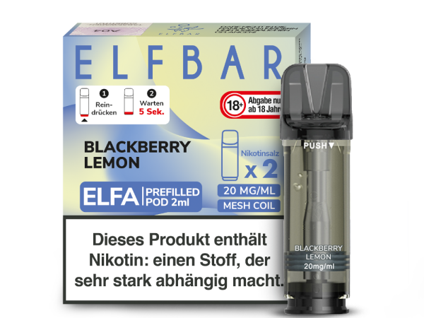 ELFBAR ELFA  Prefilled Pod - Blackberry Lemon 20mg 2er Pack